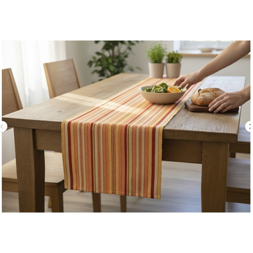 Pier 1 Imports Table Runner Striped 14" x 72" Multicolor Earthy Tones